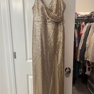 Revelry Gold Sequin Prom Dress